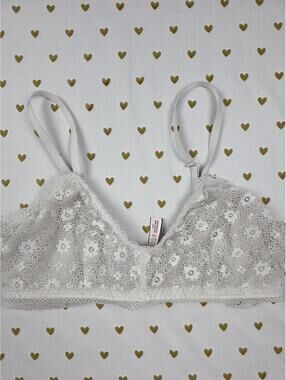 Victorias Secret White Floral Large Bralette Bra Top Tank